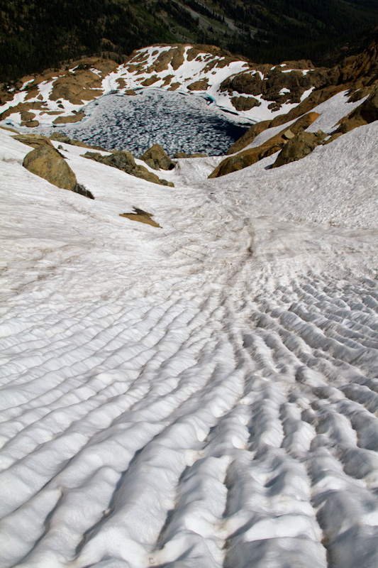 Melt Lines In Snow Leading To Lake Ingalls